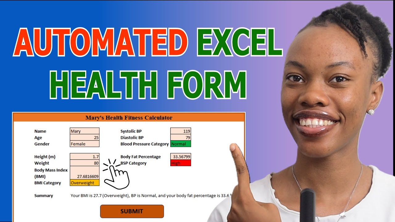 EASILY Make an AUTOMATED Data Entry Form in Excel | Health Metrics Calculator