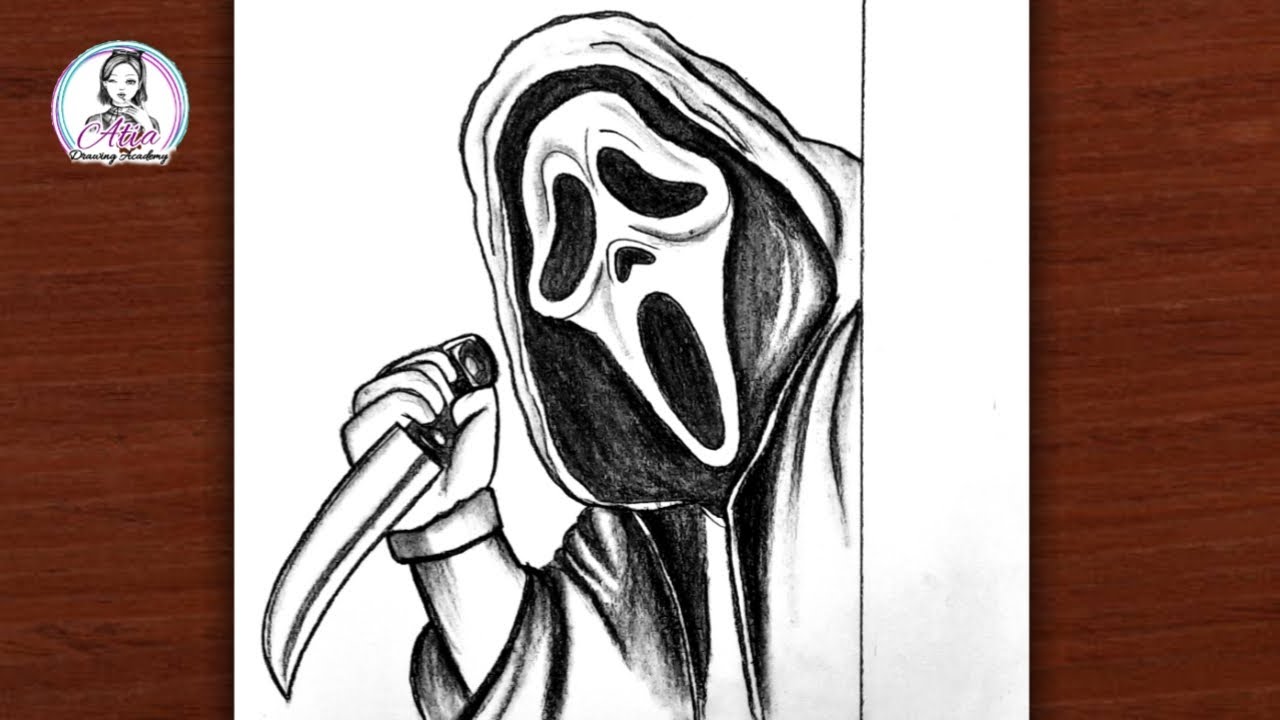 Урок по рисованию жуткого Призрачного лица | Как легко нарисовать маску Призрачного лица | Просто...