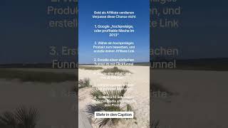 Als Affiliate Geld Verdienen, Möglichkeit Sofort Loszuelgen