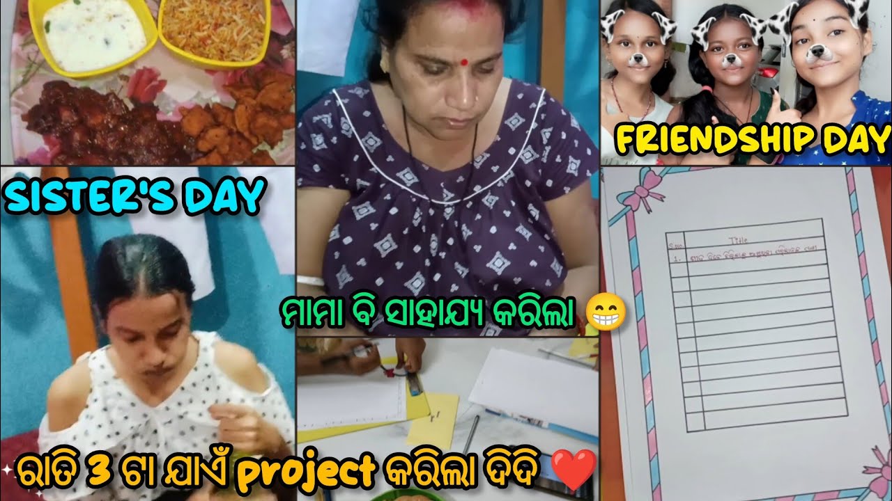 ରାତି 3ଟା ଯାଏଁ project କରିଲା ଦିଦି ❤️|| FRIENDSHIP DAY 🫶🏻|| SISTER'S DAY🌷|| 109/365 days ||