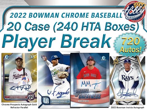 FULL RECAP + RANDOMS + 2 HTA   -   2022 BOWMAN CHROME 20 HTA Case (240 Box) PLAYER BREAK  11/27/22