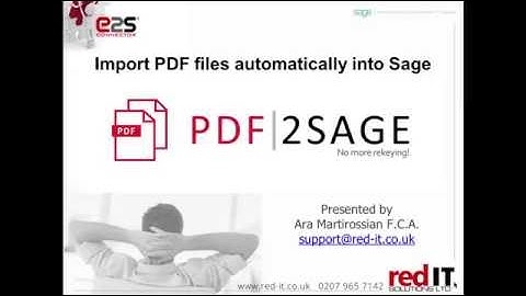 PDF2Sage: Import PDF supplier invoices into Sage automatically
