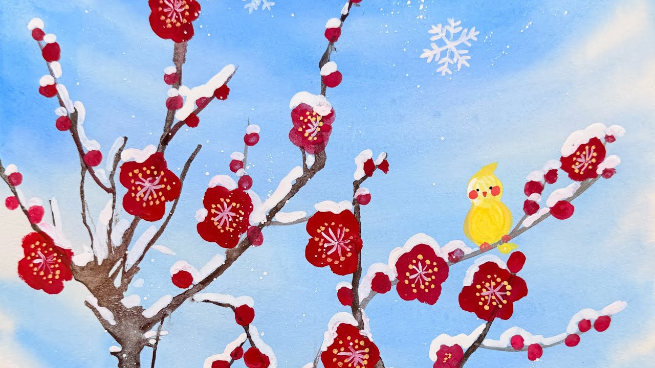 No brushes needed! Let's try drawing plum blossoms and Japanese