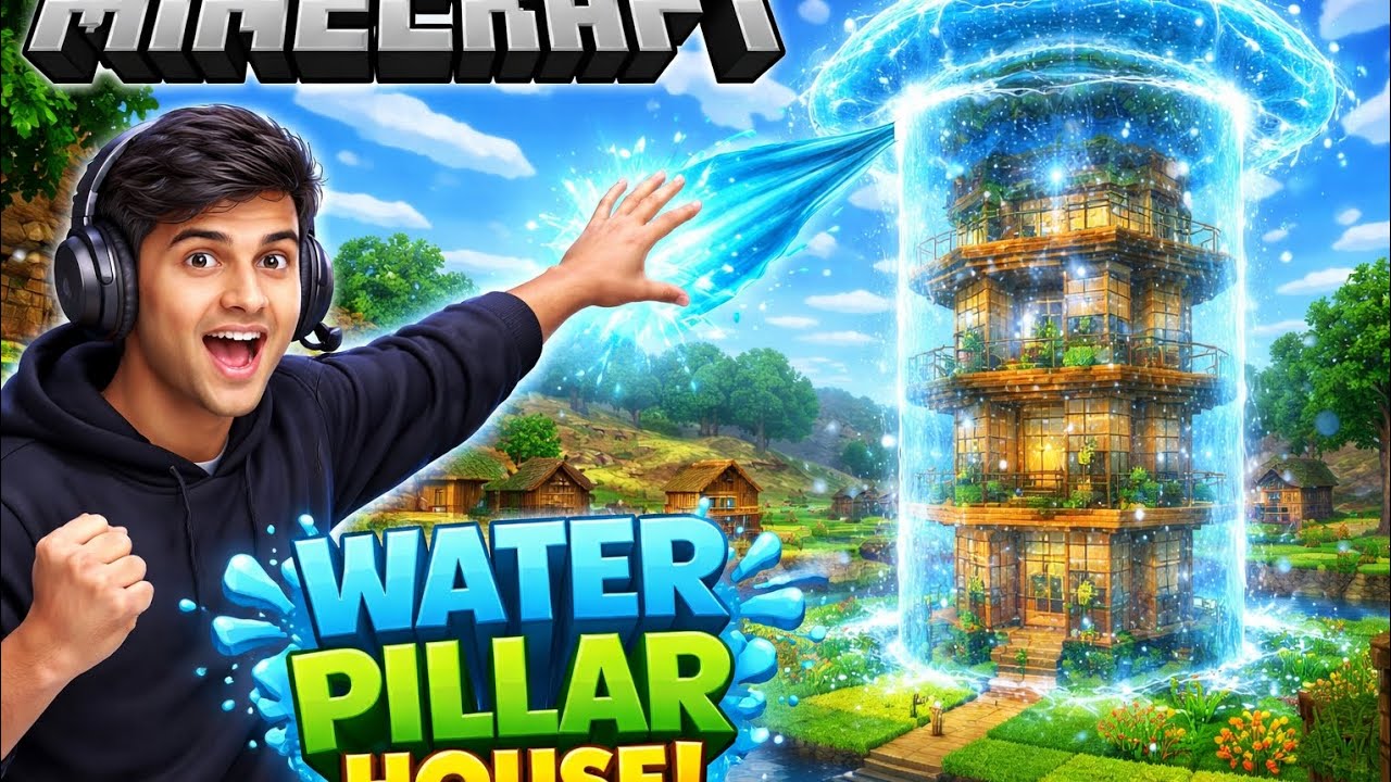 Minecraft how to build water house pillar 🤩🤩