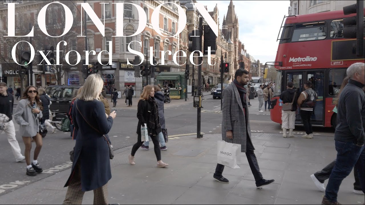 Oxford Street in London England | Walking Tour | March 2023 [4K HDR]