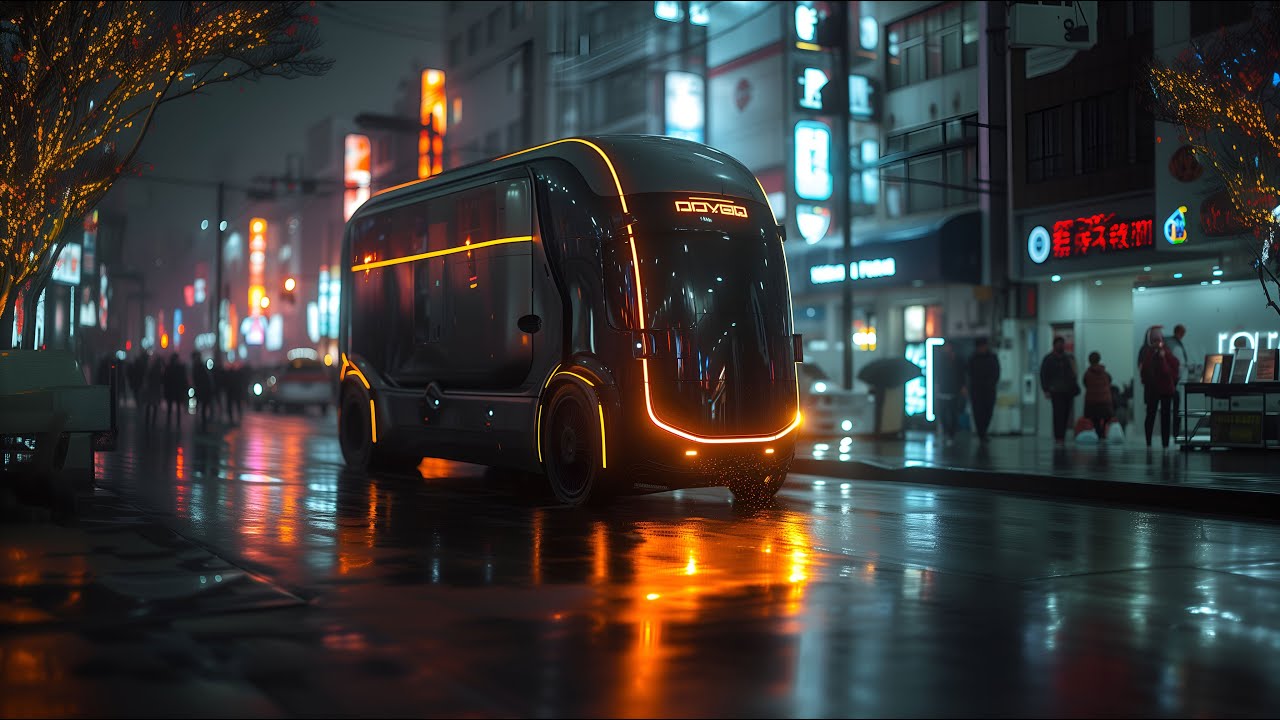 Cyberpunk Delivery Truck - Synthwave Retrowave Mix