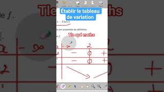 Établir le tableau de variation