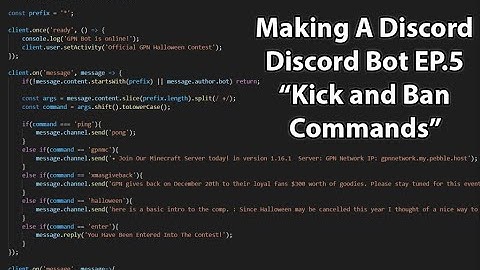 Making A Discord Bot EP. 5 "Kick And Ban Commands"