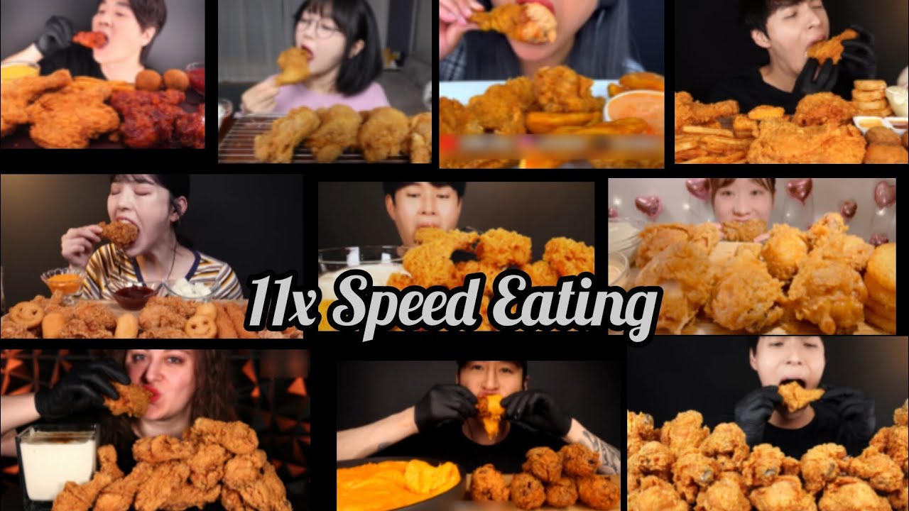 11x Speed Fried Chicken Eating Mukbang..🍗🤤🧿#asmr #video#challenge#chicken #eating#mukbang#viralvideo