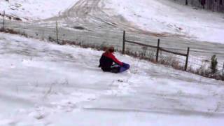 Sledding and falling
