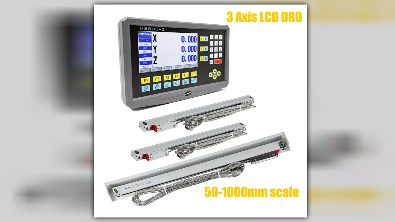 19 Languages LCD DRO Kit 3 Axis Milling Turning Lathe Grinder Machine Digital Readout Display and L