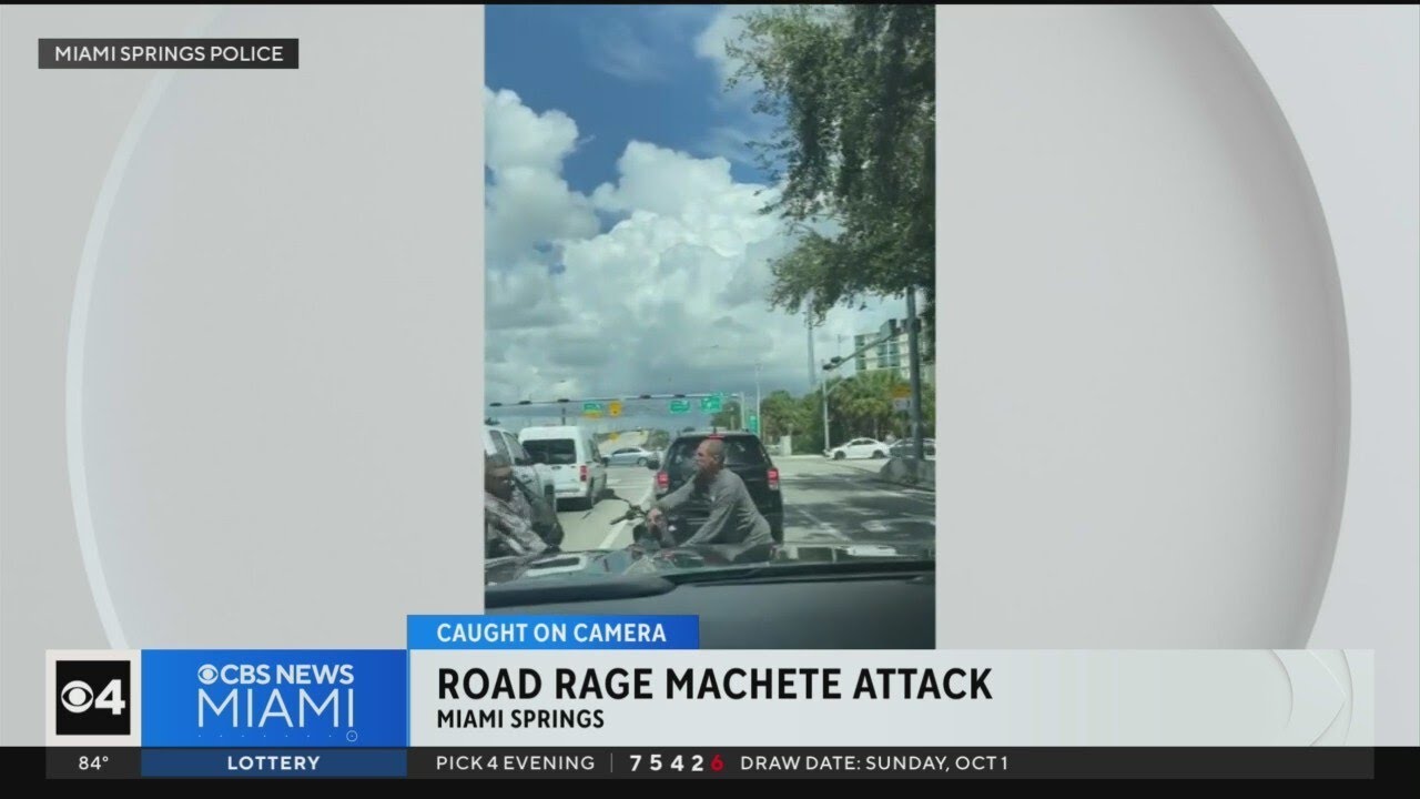 Man arrested in Miami Springs road rage machete attack - YouTube