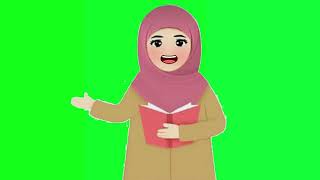 GREEN SCREEN ANIMASI KARTUN GURU MUSLIMAH BERBICARA