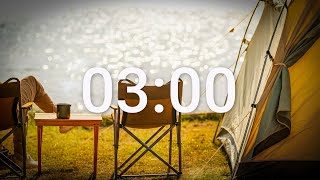 Lake camping with relaxing music - 3 minutes countdown timer