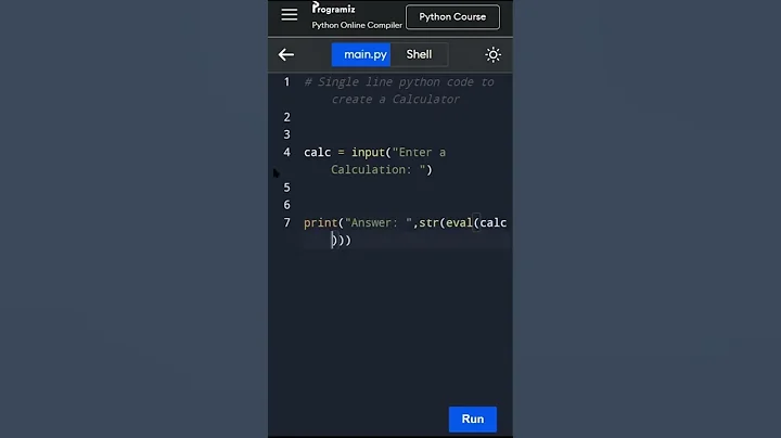 Calculator with single line of Python Code | Python Calculator #coding #code #python #javascript