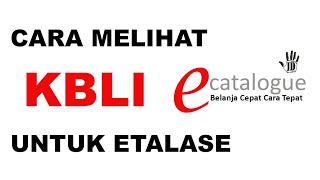 Cara Mengetahui Kbli Yang Dibutuhkan Pada Ekatalog V5