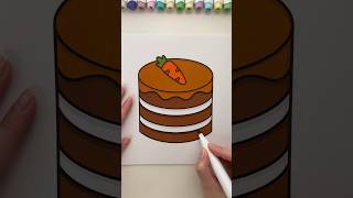 Easy Easter coloring book: carrot cake 🧡 #coloring #coloringpages #markers #easter