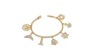 Technibond DiamondAccented Nautical Charm Bracelet