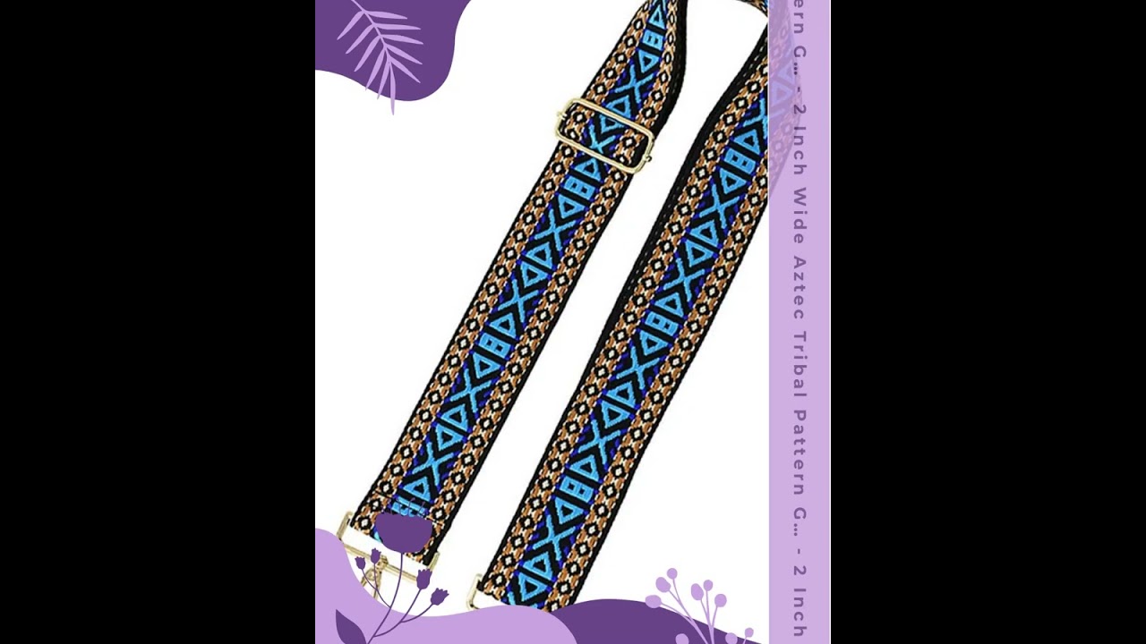 2 Inch Wide Aztec Tribal Pattern Guitar Strap
