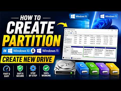 How to Create Partition in Windows 10 & Windows 11 Create New Drive Easy Tutorial