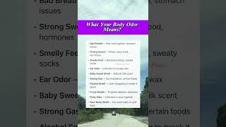What Your Body Odormeans health odor healthtips  shorts shortsviral