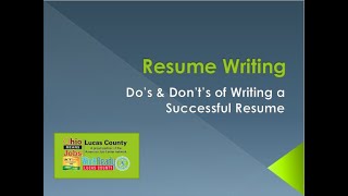 Resume Writing 101
