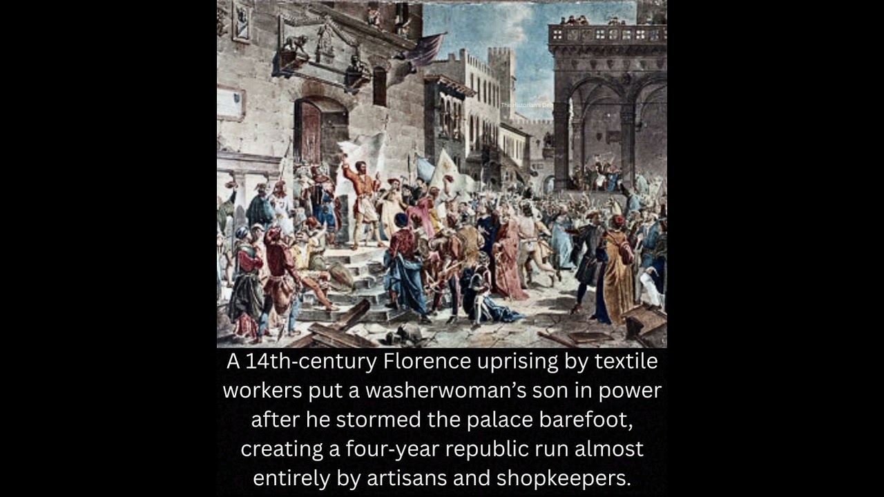 A 14th-century Florence uprising by textile workers put a washer