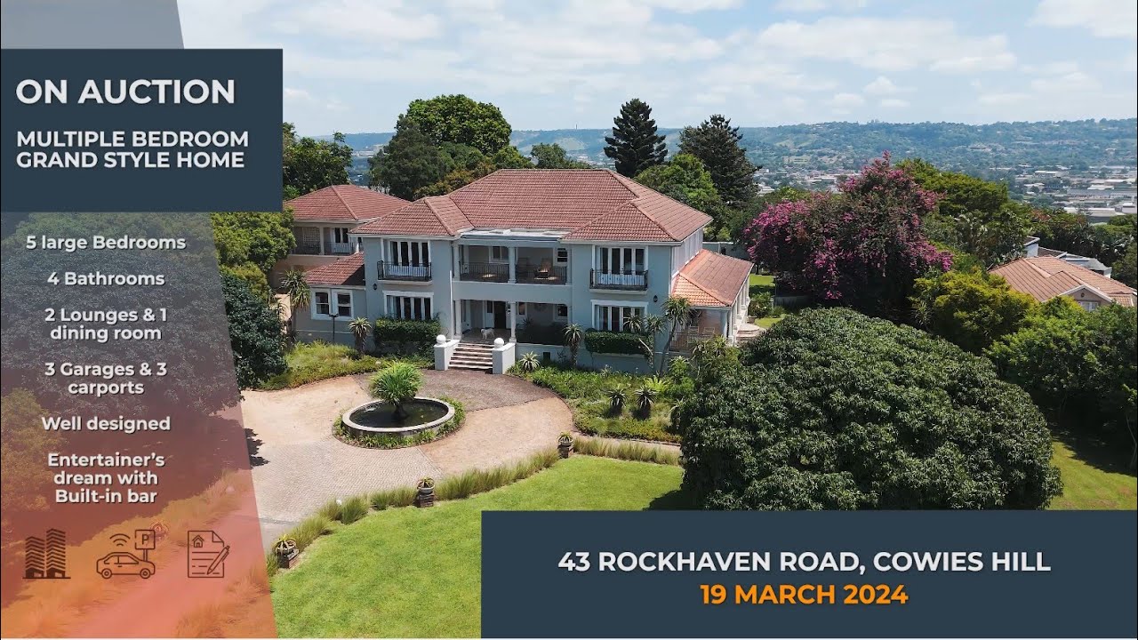 Luxurious Extensive Home, 43 Rockhaven Road, Cowies Hill, Durban On
