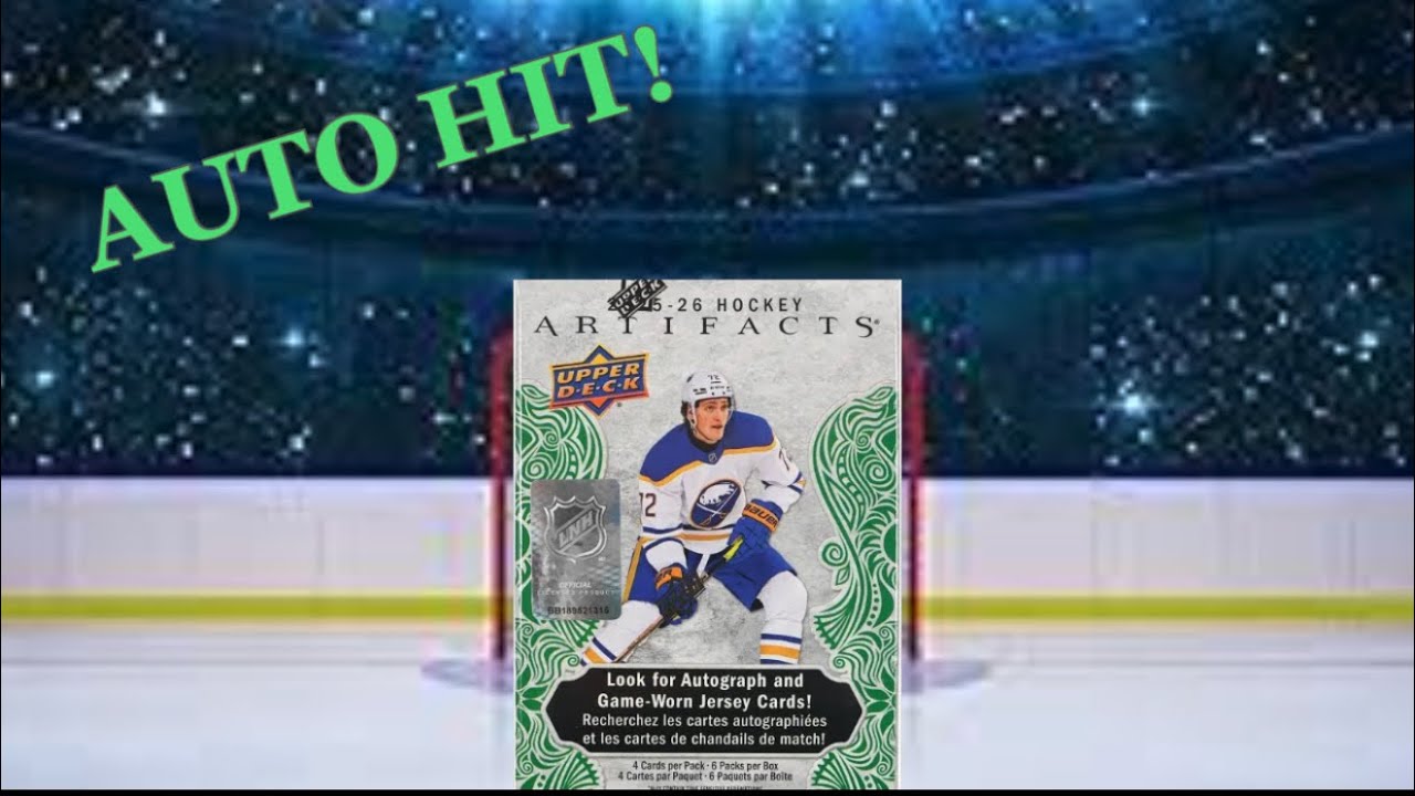 Началось открытие кейсов! Хоккейные бластеры Artifacts 2025-26 (Авто + Нефритово-зеленый хит)