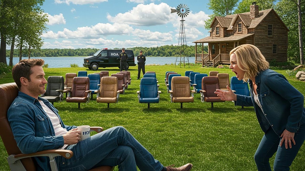 HOA Claimed My Outdoor Seating Was 'Non Uniform', So I Filled My Yard With Mismatched Airline Se