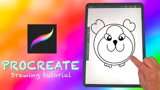 Procreate tutorial for kids -🐹 Drawing a round guinea pig on the ipad using your fingers screenshot 5