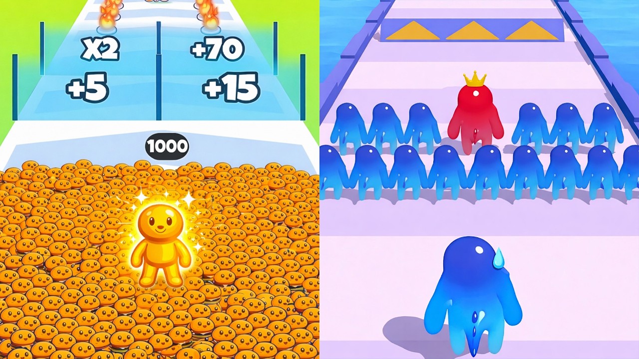 Food Run vs Join Blob Clash 3D - Full Levels Speedrun Gameplay (Android & iOS)