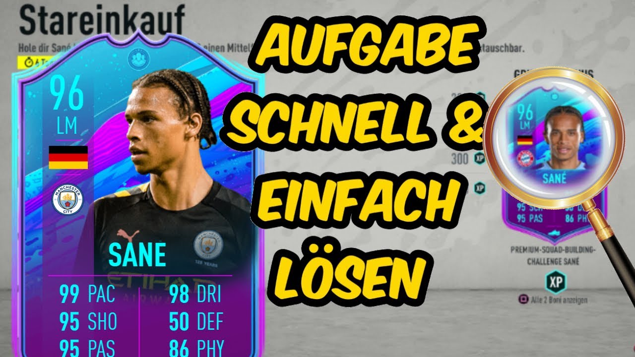 Sane Aufgabe Easy lösen Tipps + Tricks FIFA21 FREE PACK Tutorial FIFA20 fut20