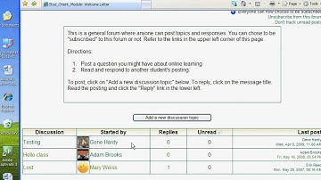 Posting to Moodle Forums (for students)