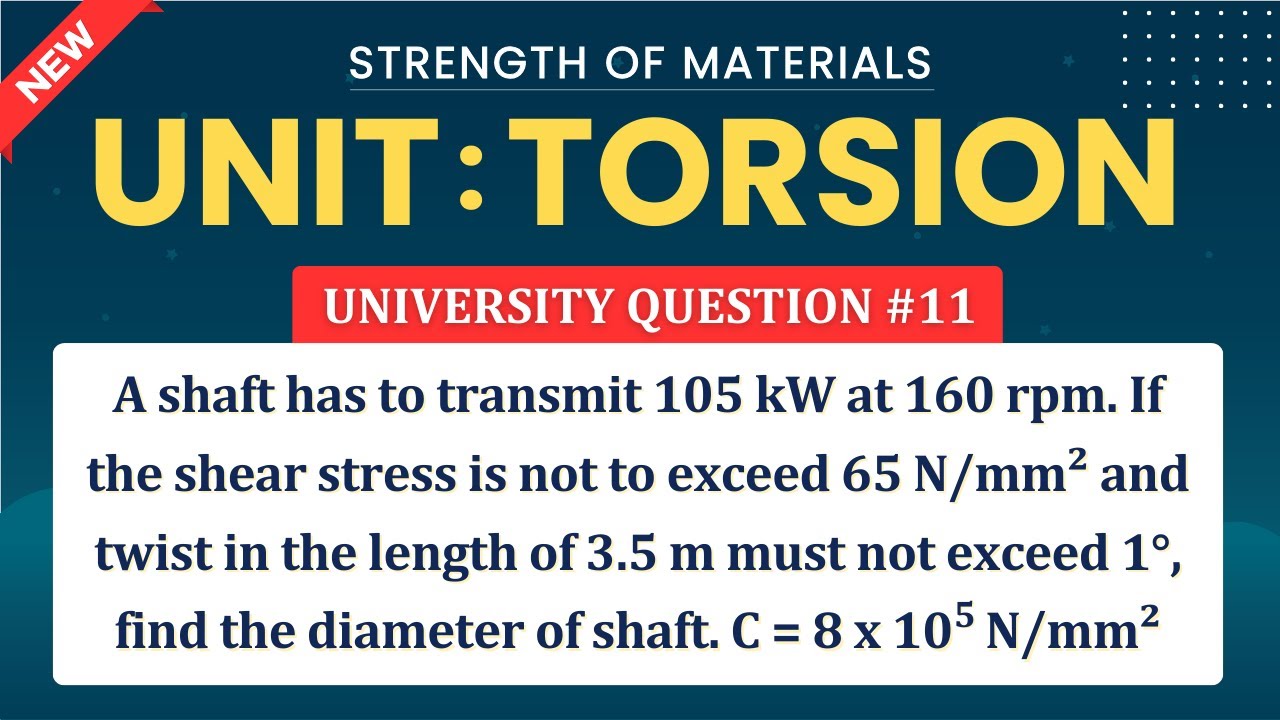TORSION IN STRENGTH OF MATERIALS SOLVED PROBLEM 11 