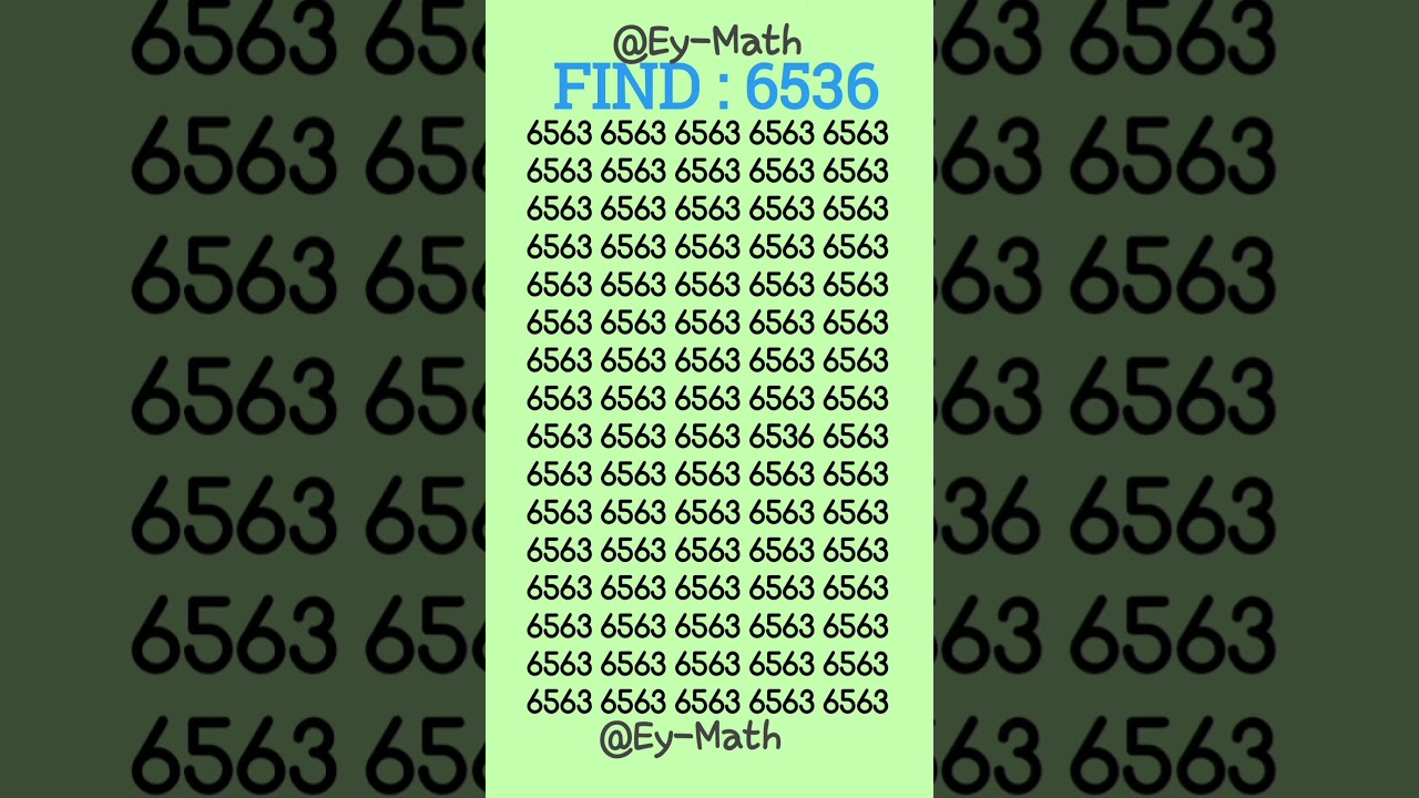 Prove your eye speed by pin pointing the stray 6536 in 5 seconds! 