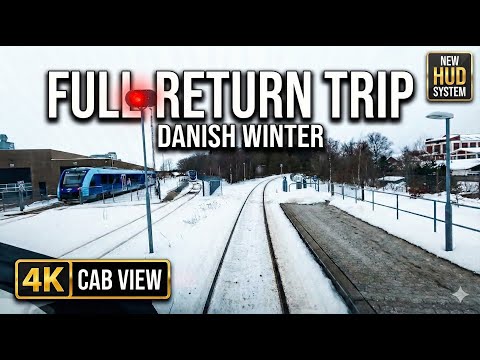 Winter Train Journey Through Denmark | Realistic Cab Ride on Hirtshals Line