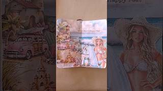 Beach surfing 🌊 ⛱️🏖️ #scrapbooking #journal #shorts
