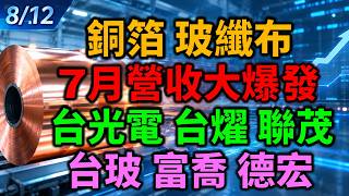 早安萬寶 0812 銅箔基板、玻纖布,7月營收大爆發,概念股大點兵!