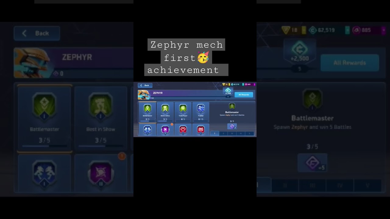 Zephyr mech first achievement 🥳unlocked 💥