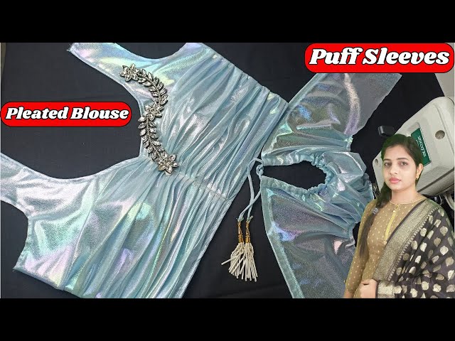 【Amiur】pleats design blouse Pleated Blouse Designs Cutting and Stitching | Pleated Blouse