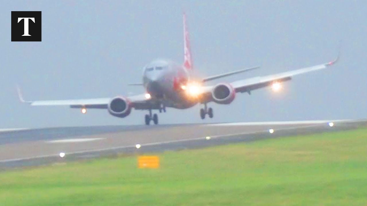 Storm Floris: Plane Battles Strong Winds Amid Storm Warning