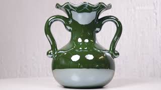 A Gleam in Green | Luxury Ceramic Amphora Vase for Elegant Home Décor | Artarium