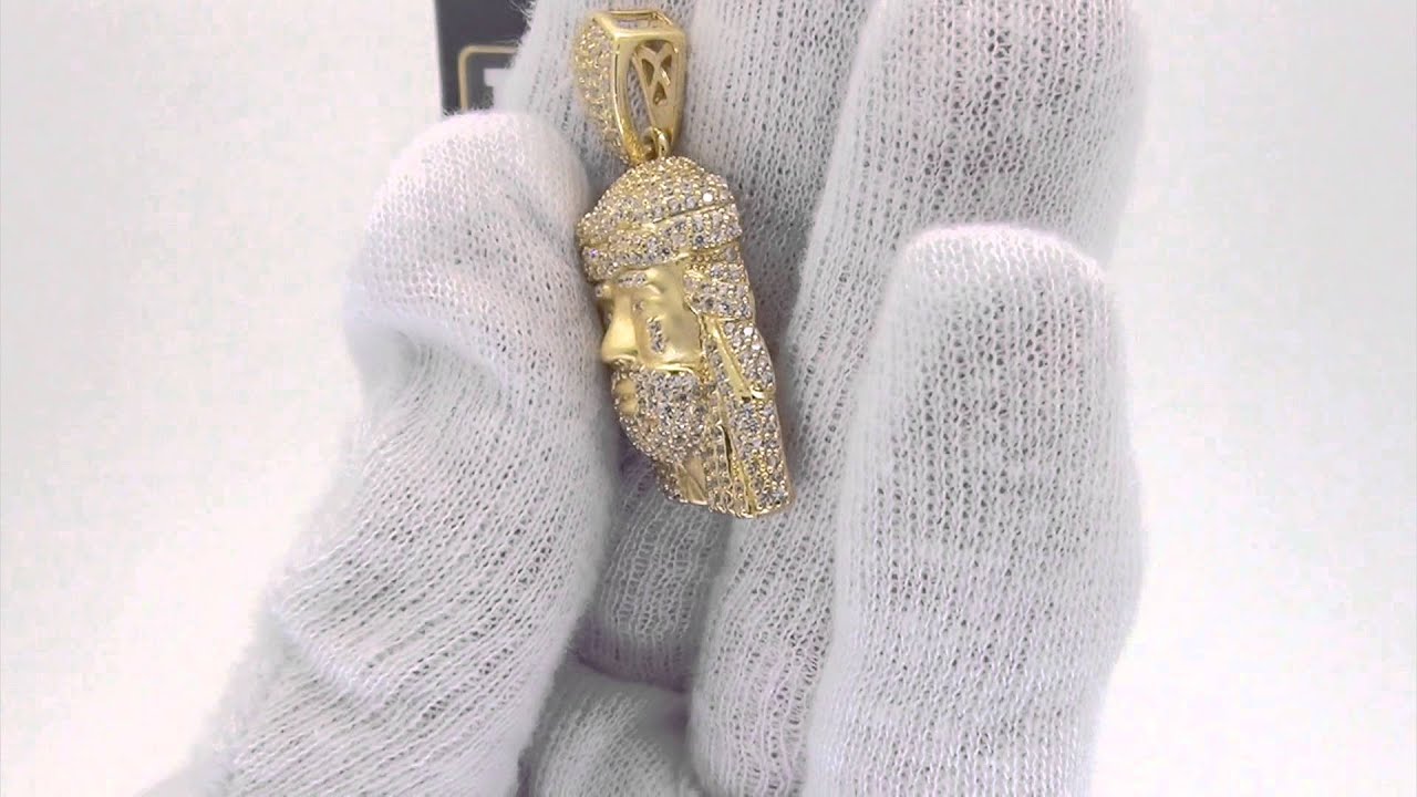 Micro Jesus Pendant - Gold Wrapped .925 Sterling Silver - Hip Hop Jewelry