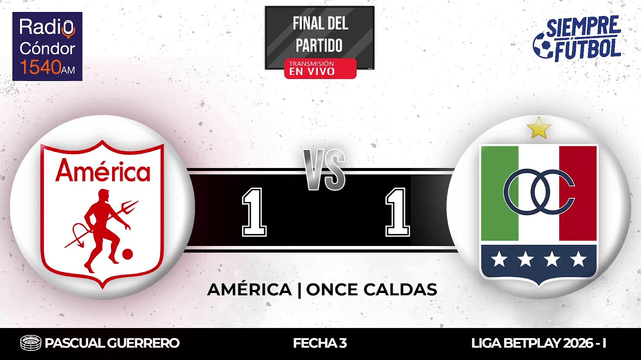 #AlAire ⚽ América vs Once Caldas | Fecha 3 - Liga BetPlay 2026 I - YouTube