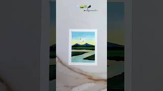 Mini landscape painting| acrylic painting #shorts #acrylicscenery #art #youtubeshorts