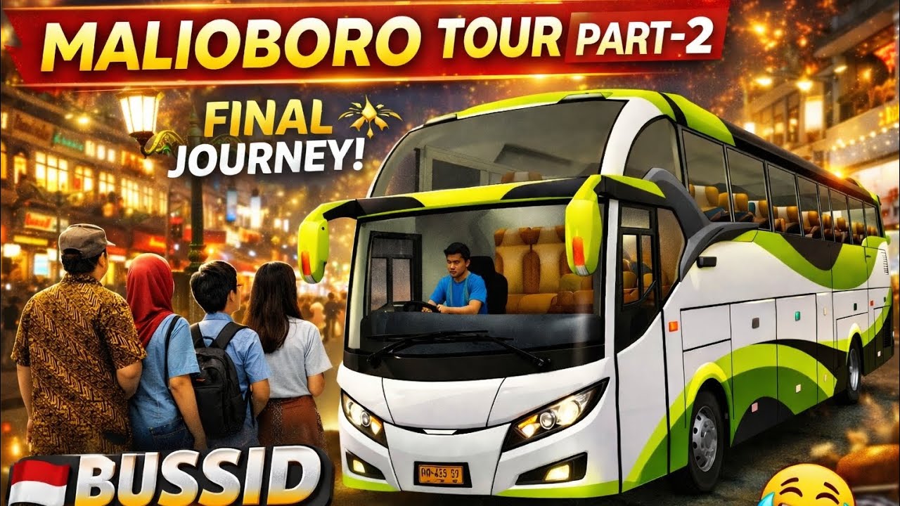 🚍 Indonesia Employees Tour to Malioboro 🇮🇩 | BUSSID Part-2 | Night Street Ride! 