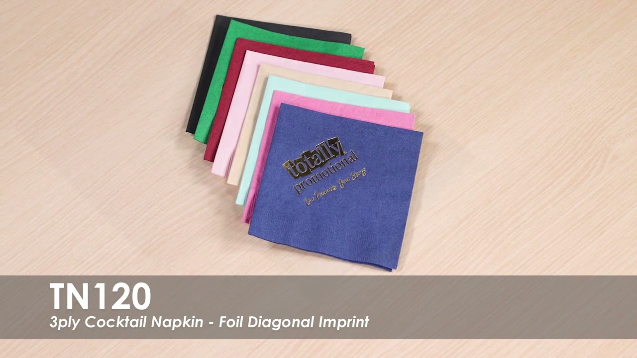 3ply Cocktail Napkin-Foil-Diagonal Imprint | TN120