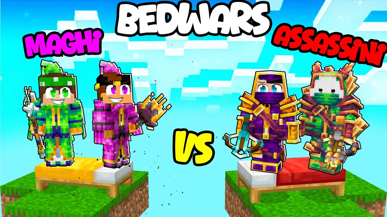 BEDWARS 2 vs 2 MAGHI vs ASSASSINI - NICO e MARCY vs ZEYXON e BADDI - MINECRAFT ITA