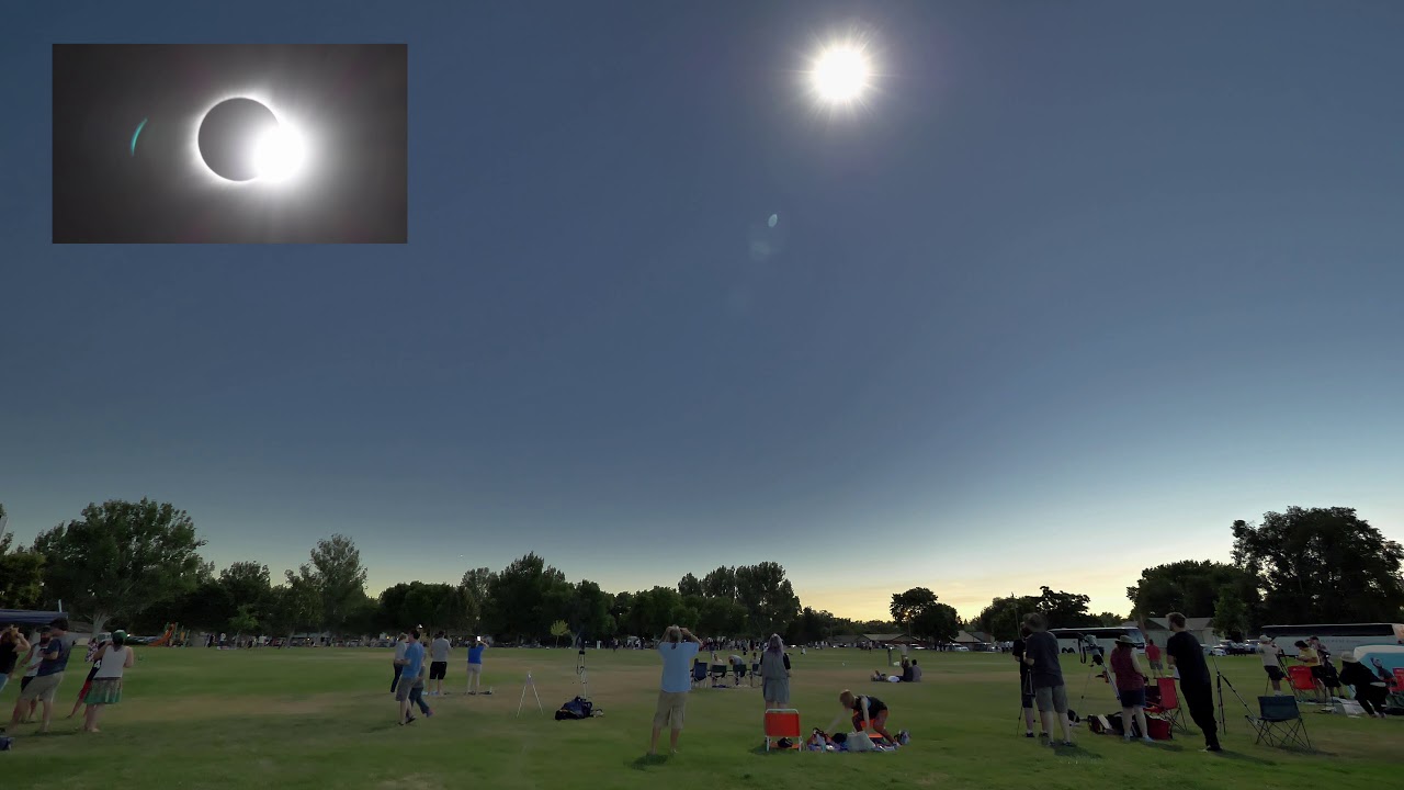 Solar eclipse 2017 in Ontario, Oregon - 4K